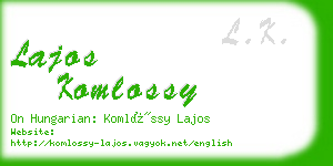 lajos komlossy business card